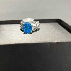 Blue Topaz Sterling Silver Ring